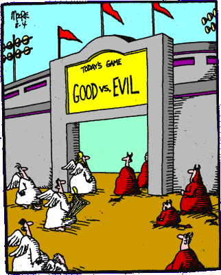 good vs. evil, good bank, bad bank